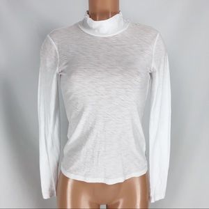 James Perse Long Sleeve Twisted Mock Neck Shirt